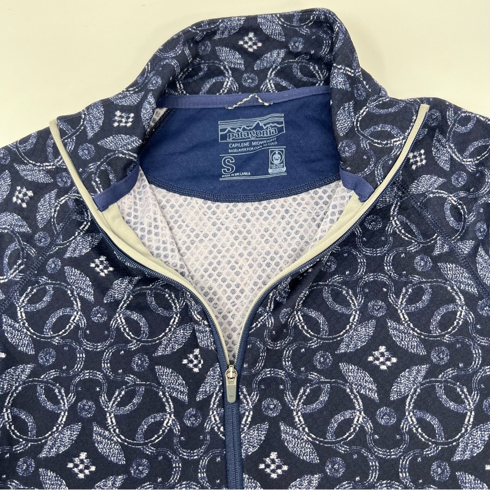 Patagonia Fleece Womens Small  Blue Quarter Zip Capilene Base layer  Outdoors - Picture 5 of 8